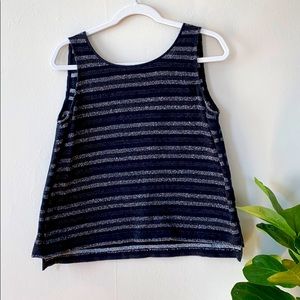 Madewell Black and Gray Knit Tank Top